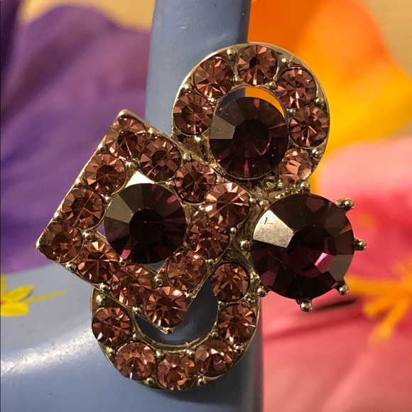 Purple Rhinestones Ring - Picture 7 of 8